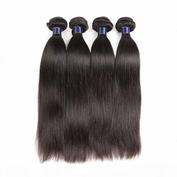 

brazilian malaysian virgin human hair weaves straight 4pcs lot malaysian remy human hair extension 4 bundles lot hair wefts straight, Black