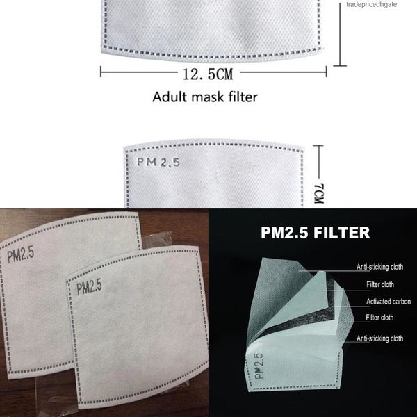 

pm2.5 carbon activated anti 5 layers filter dust haze mouth masks replaceablolue