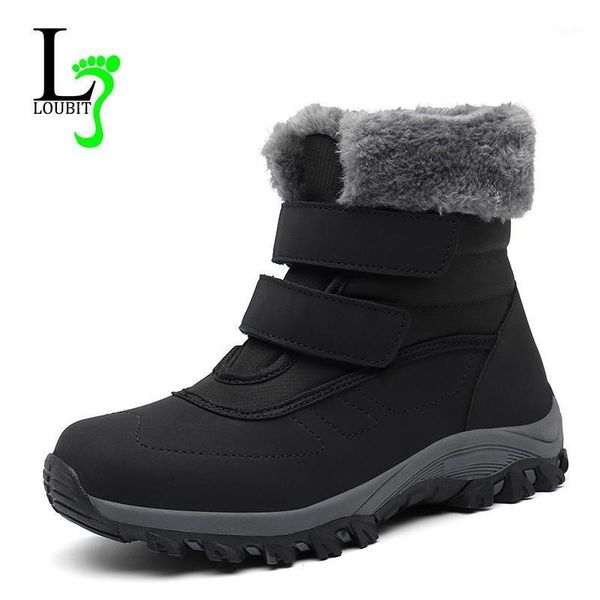

women boots plush flat shoes winter warm sneakers women ankle snow boots waterproof female footwear with fur walking shoes lady1, Black