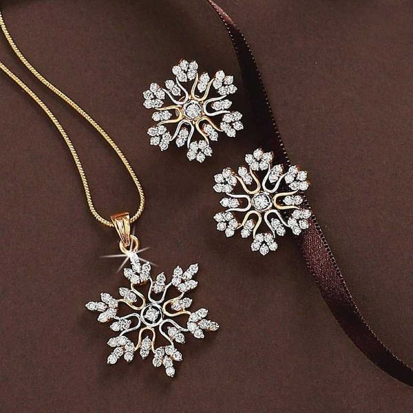 

silver color exquisite snowflake pendant necklace jewelry for women accessories valentine's party gifts