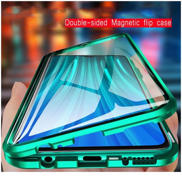 

magnetic metal adsorption double-sided glass case for xiaomi poco x3 nfc 9c max3 9a 10 9 note 10 redmi wmttrx