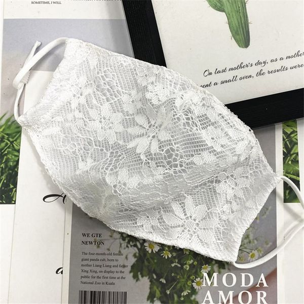 

ugvkzu factory price lace masks fashion face double-layer breathable thin cotton cloth mask female dustproof ear-mounted 9 n