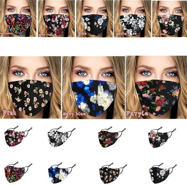 

flower designer masks women fashion creative dustproof breathable washable face masks girl mask 8 colors 20pcs1