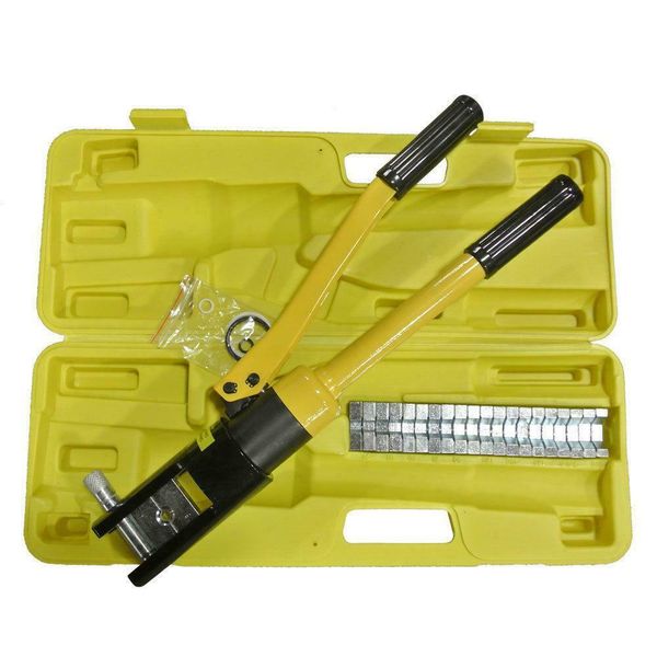 

16 ton hydraulic wire battery cable lug terminal crimper crimping tool 11 dies
