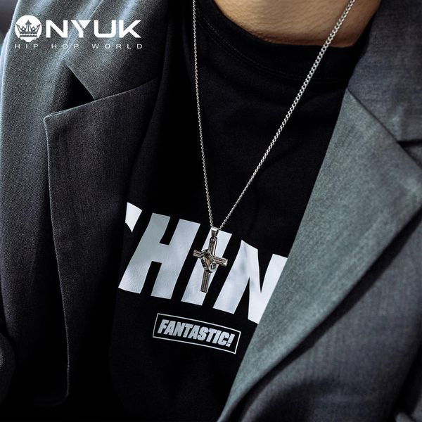 

nyukfashion mens hip hop bible rong cond ожерелье студент студент titanium стальные цепные аксессуары фабрики прямые продажи wmtbgr, Black