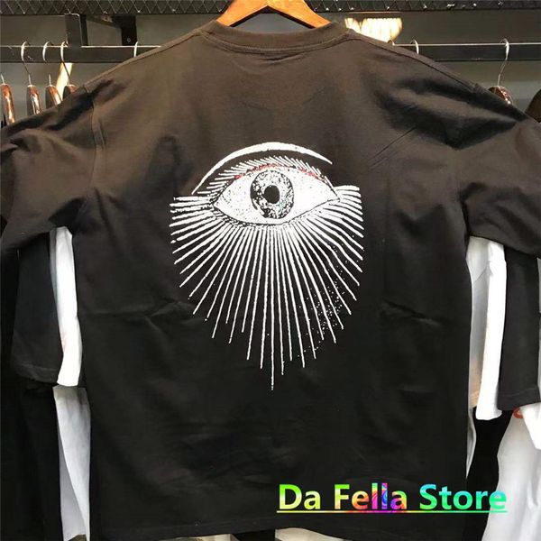 

rhude honest eye t-shirt men women back prophecy print tee front text short sleeve, White;black