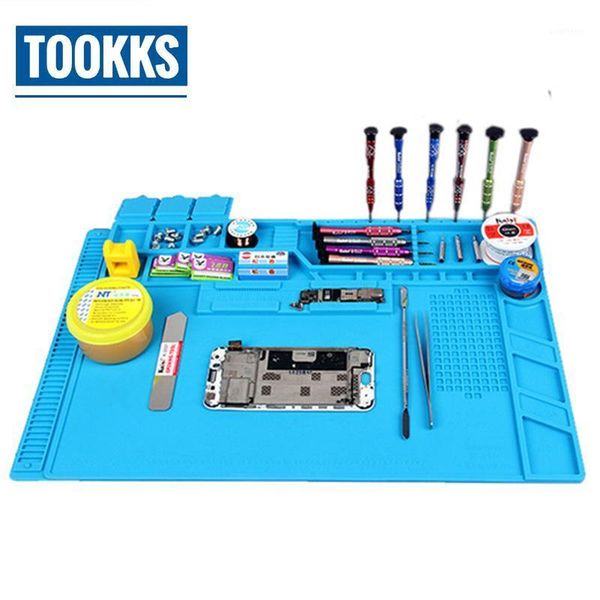 

s-160/s-180 heat insulation magnetic silicone pad phone repair mat bga soldering desk mat maintenance platform1
