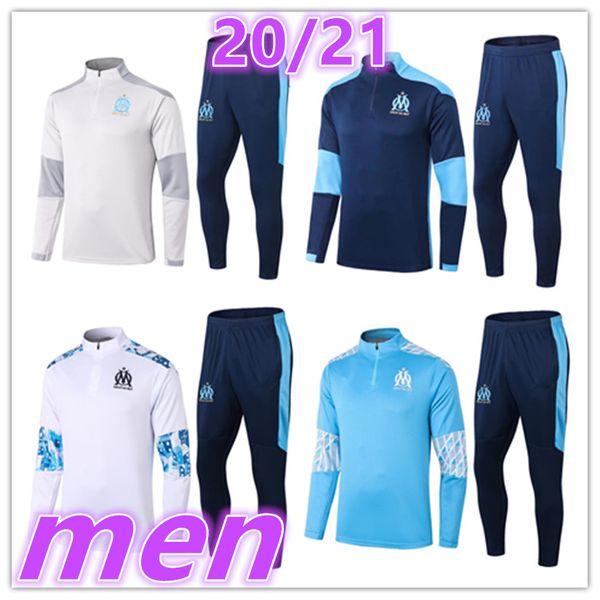 

2020 2021 marseille mens tracksuit football kits 20 21 maillot algerie training soccer jersey tracksuits survetement foot football tracksuit, Black