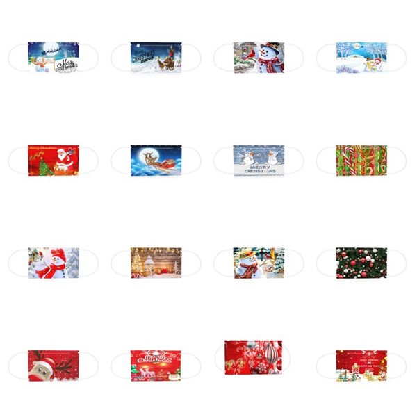 

christmas masks for adults and children disposable three-layer fused spray children's printed masks for adults printed masks t3i51453