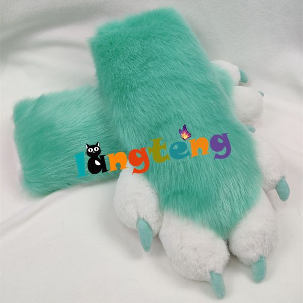 Maskottchen-Kostüme, langes Fell, Fuchs, Katze, Hund, Wolf, Maskottchen-Zubehör, pelziges teilweises Maskottchen-Kostüm, Anzug, Pfoten, pelzige Fursuit-Klauen