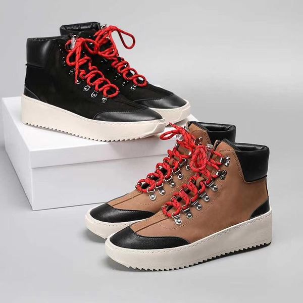 

fear of god male winter boots big size winter men's boots thick sole shoes men winter 10#22/20d50, Black