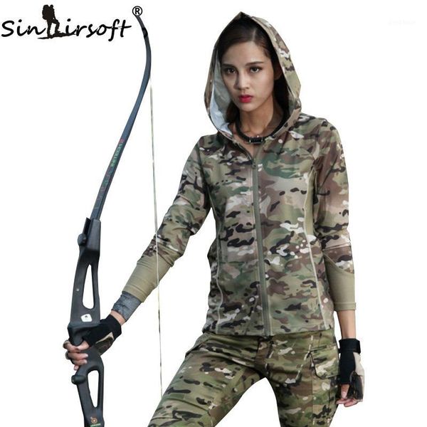 

outdoor jackets&hoodies sinairsoft women camouflage long sleeve hooded tactical urban camo for jogging running sports ly20031, Blue;black