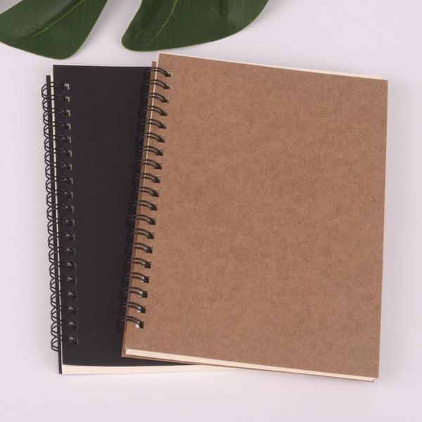 

2020 new spiral bullet notebook school supplies diary point, blank optional kraft paper cover 50 page diary sketch book, Purple;pink