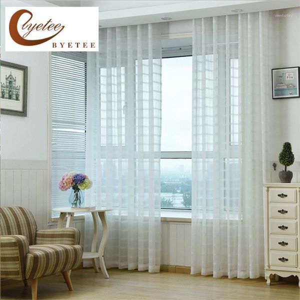 

curtain & drapes [byetee] plaid curtains for thickened white screens special living room tulle kitchen door window1