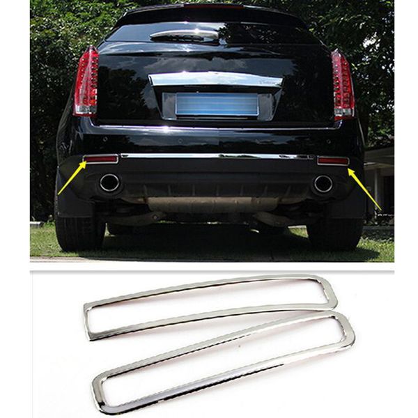 

car 304 stainless steel rear left right tail fog light lamp decorative trims frames for cadillac srx 2010-2015