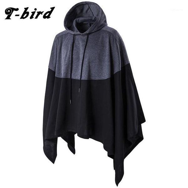 

t-bird men hoodie 2018 new autumn men's solid color hoodies fashion sweatshirt hip-hop male brand stitching hoodies1, Black