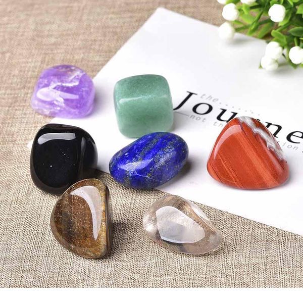 

natural seven chakra stone 7colors set yoga chakra irregular reiki healing crystals stone polished individual stones com qylnpj, Black