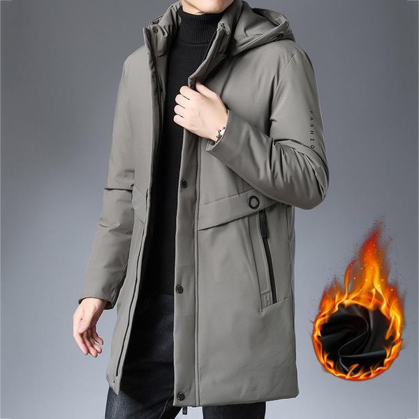 

boutique 2020 winter coats male long thickening cotton-padded jacket youth men's fashion coat men's clothing han edition coat, Black