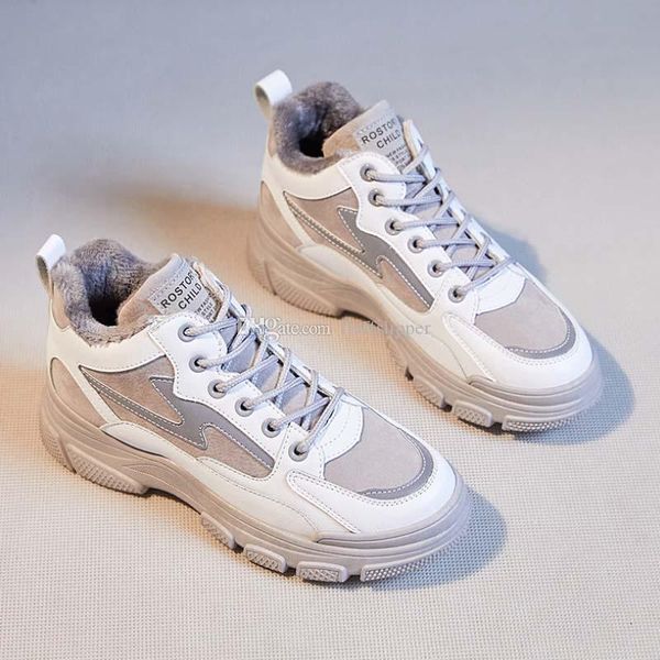 

women's plus cashmere martin boots sports mid-casual thick-soled snow boots cashmere thick cotton boots sports running shoes, Black