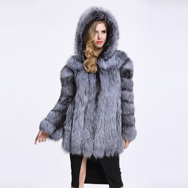 

zadorin streetwear faux fur coat winter jacket fashion women thick warm faux fur coats with hooded plus size outerwear lj201202, Black