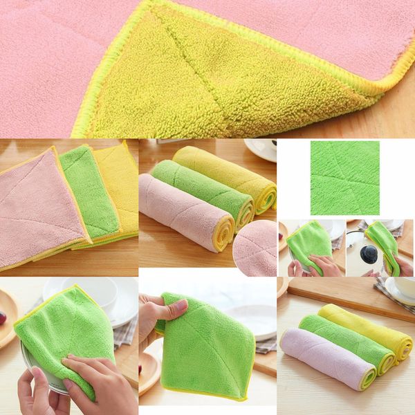 

u6bu2u factory price dish household cloth cloths bamboo color fiber washing towel magic kitchen cleaning wiping rags 5 n