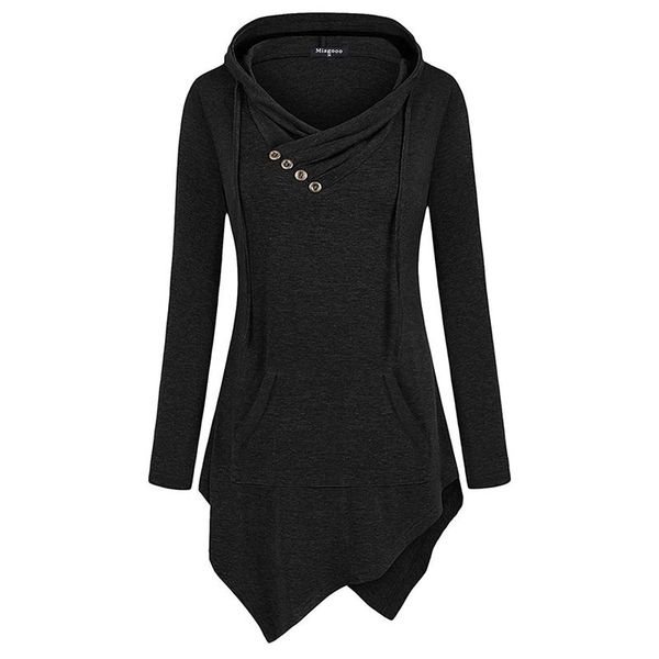 

fall thin casual plus size black gothic streetwear women hoodies loose hooded asymmetric female spring sweatshirts 201204