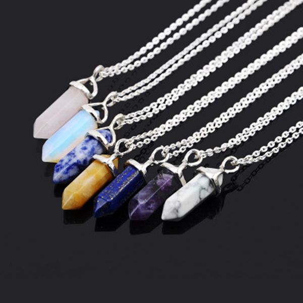 

necklace gold chain silver stainless steel jewelry natural stone pendants statement chokers rose quartz healing crystals65wf