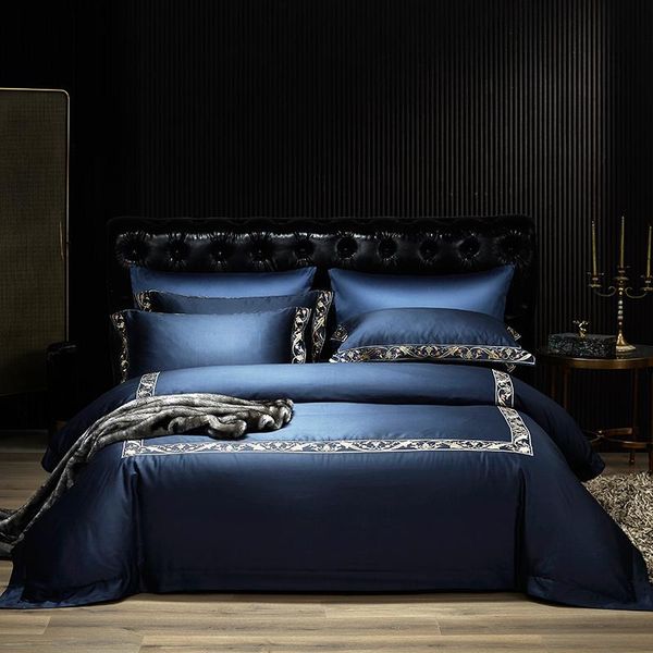 

bedding sets luxury  king set embroidery satin cotton bed cover wedding bedspread sheet duvet fitted