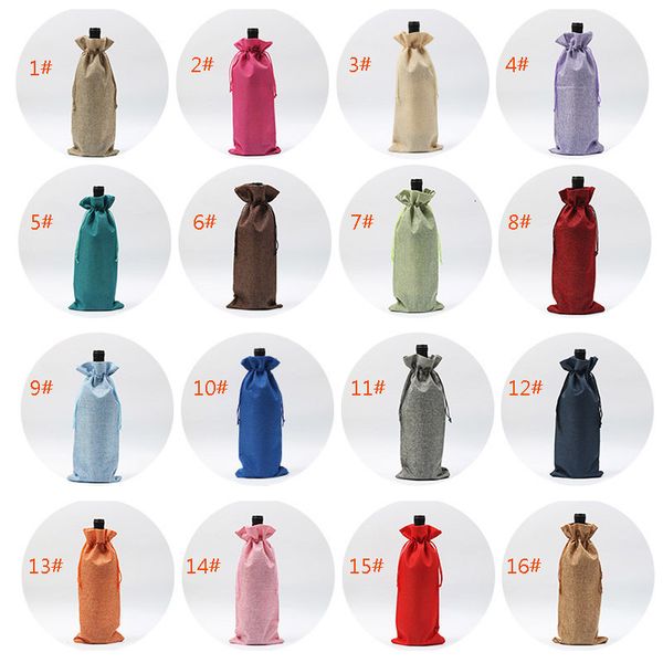 

c1hochampagne covers xmas wine bottle burlap gift bags pouch packaging bag wedding party christmas decoration 15*35cm hh7-15