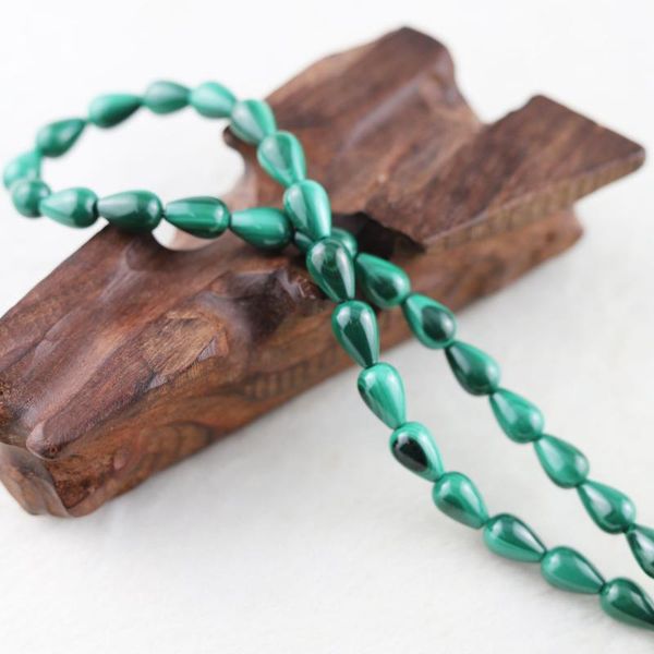 

8*12mm malachite water-drop beads strand-15.5