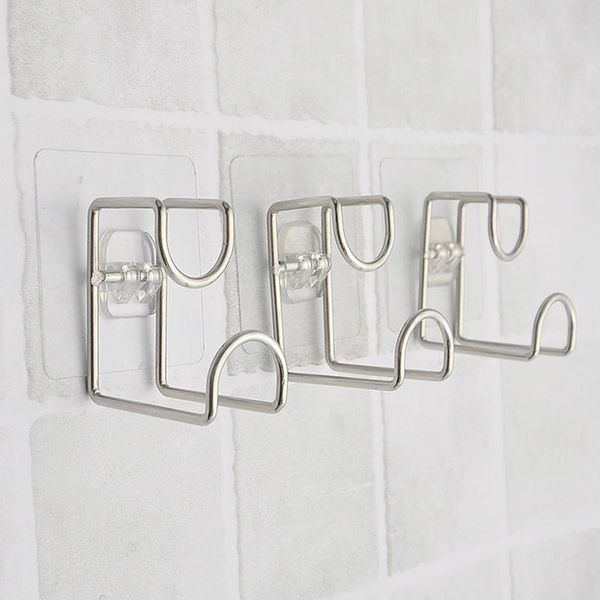 

hooks & rails creative stainless steel kitchen bathroom wall mounted door sticky hanger holder wash basin strong adhesive hook