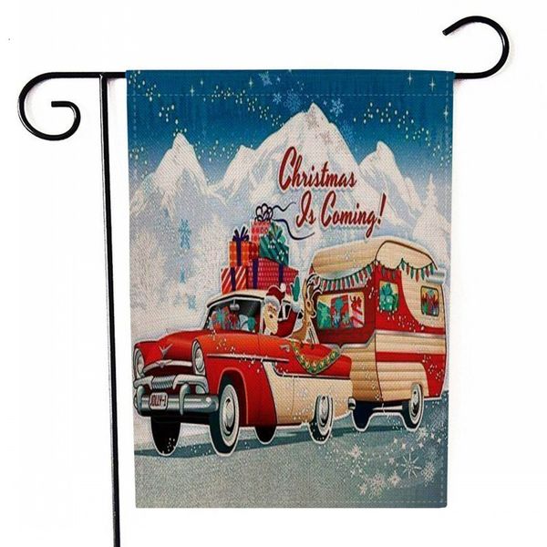 

snowflake car double christmas printing winter sided garden santa claus home decor flags festival household hanging flag