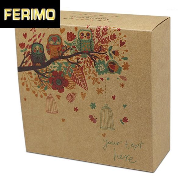

gift wrap vintage design kraft paper box christmas macaron cookie candy packaging carton boxes for event party supplies1