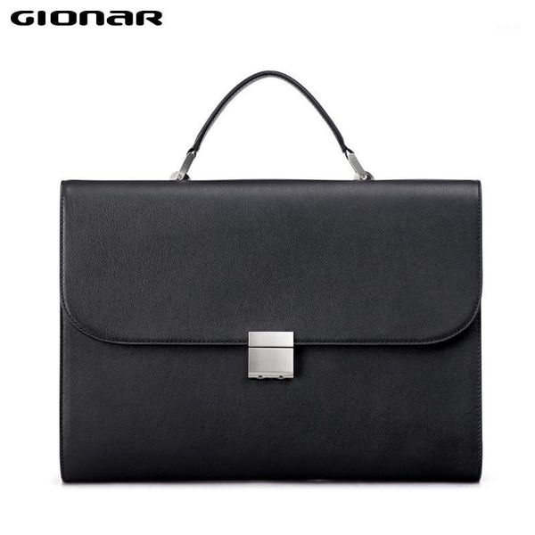 

gionar mens locking briefcase messenger bag waterproof satchel shoulder bag rugged real leather tablet lap