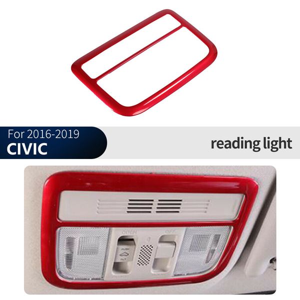 

wholesale-abs red front reading light lamp frame cover trim for honda civic 2016-2020