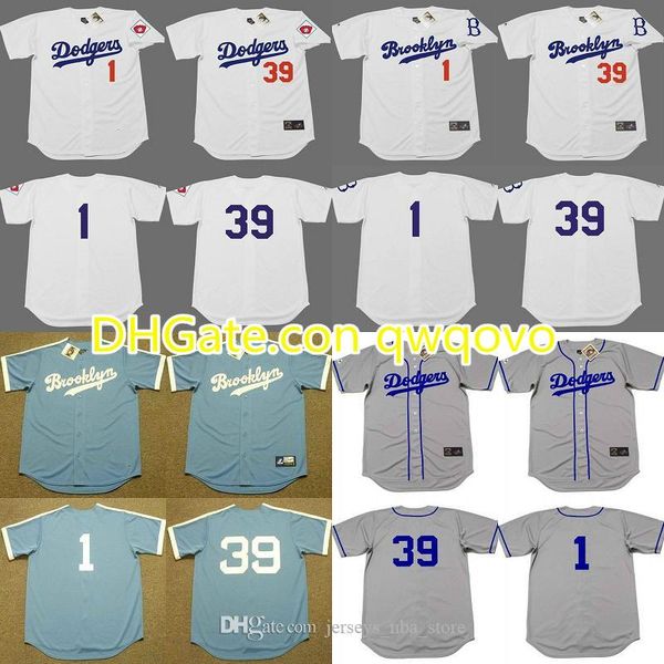 

brooklyn dodgers 39 roy campanella 1 pee wee reese 4 duke snider 14 gil hodges baseball jersey stitched 05, Blue;black
