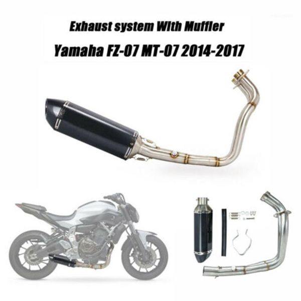 

kemimoto full exhaust system header loop front pipe muffler for fz-07 mt-07 mt07 2014-2020 2020 20201