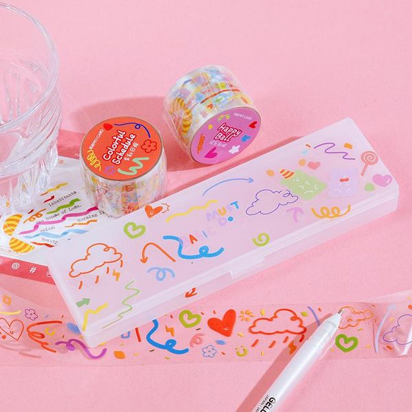 

kawaii tape decorative collage scrapbooking stickers japanese paper 10 design stick label aesthetic gift sealing masking tape wmtmqq