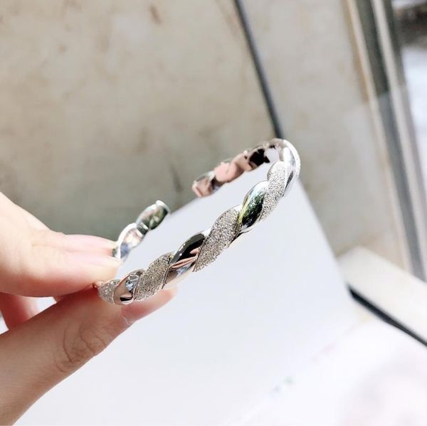 

bangle style bracelet twist plait open europe and the united states matte smooth cross fashion to send girlfriend gift, Black