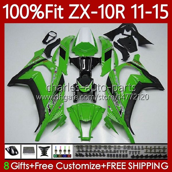 Ferios de injeção para Kawasaki Ninja ZX 10 R 1000 CC ZX1000 C 11-15 101NO.51 ZX 10R 1000CC ZX-10R ZX10R VERDE BLACK 11 12 13 14 15 15 ZX-1000 2012 2012 2013 2014 2015 Body OEM