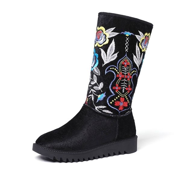 

2021 warm winetr mode snow boots new shoes lady knee high woman size 34-43 vg8u, Black