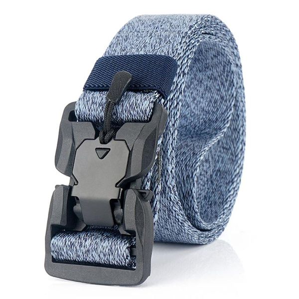 

adjustable durable nylon hunting strap web training outdoor sports men tactical belt magnetic buckle waistband fashion, Black;gray