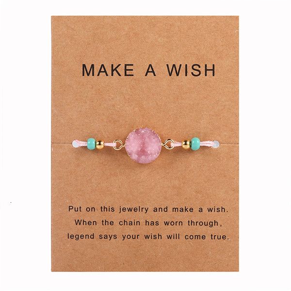 

with new natural druzy resin stone bead bracelet make a card red blue string adjustable woven bracelets for men women je