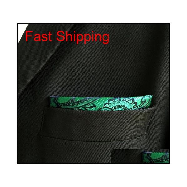 

eh5 green paisley silk mens pocket square wedding fashion handkerchief novelty gro qylkeh beauty888, Blue;white