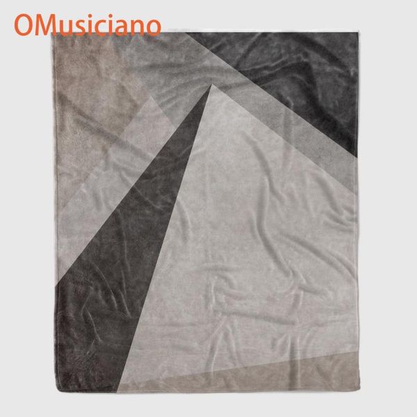 

retro brown geometric figures painting warm home flannel blanket / soft blanket / sofa bedding travel cartoon