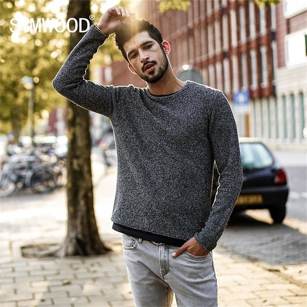 

simwood autumn winter new casual sweater men colored wool knitted pullovers fashion slim fit christmas gift male mt017026 201214, White;black