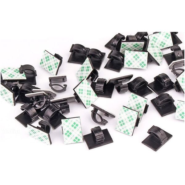 

20pcs adhesive car cable winder fastener tie fixer organizer charger line clasp wire cord clip wall clamp holder ma qylrqh
