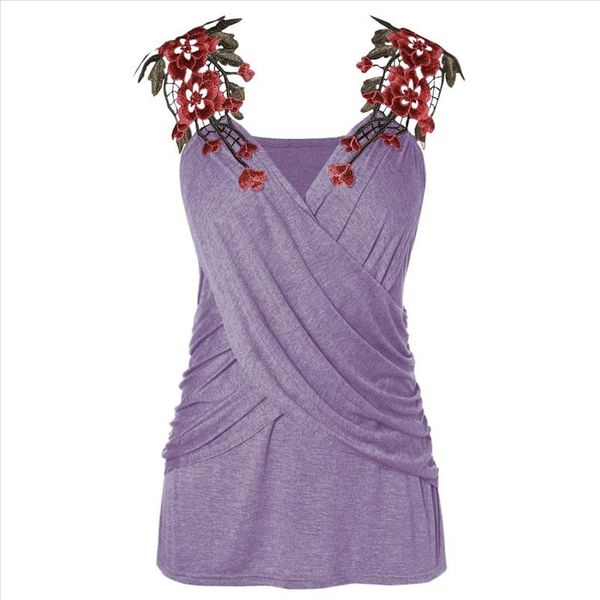 

women fashion embroidery summer for women strap sleeveless cross casual t shirt vest summer elegant haut femme48 g8, White