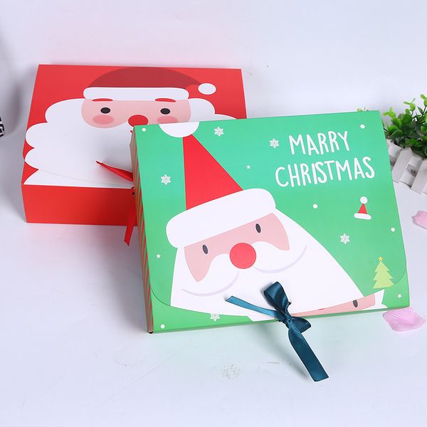 

santa christmas design eve fairy gift papercard kraft present party favour activity box red green w-00226outletclh7