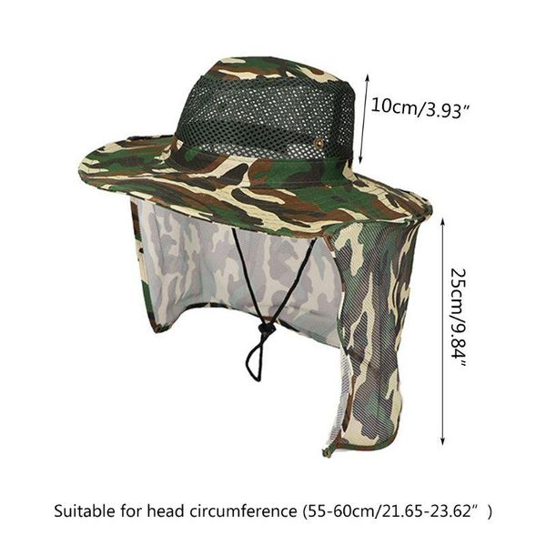 

wide brim hats camouflage bucket hat with mesh neck flap fishing bo t8nb, Blue;gray